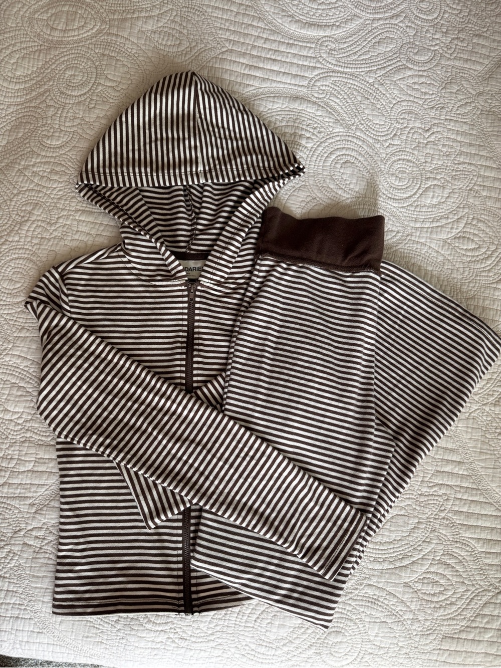 Brown striped matching set